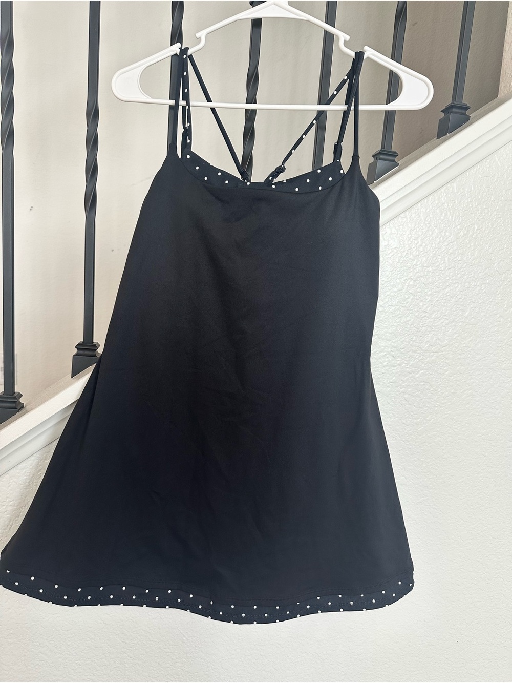 Black Polka Dot Trim double layered workout dress